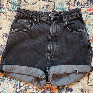Zara black denim shorts
